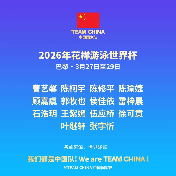 巴黎站中国花游队年轻队员斩获两金 郭牧也独揽